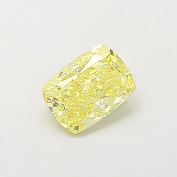 1.01ct CUSHION Fancy Intense Yellow VVS2 Coloured Lab diamond