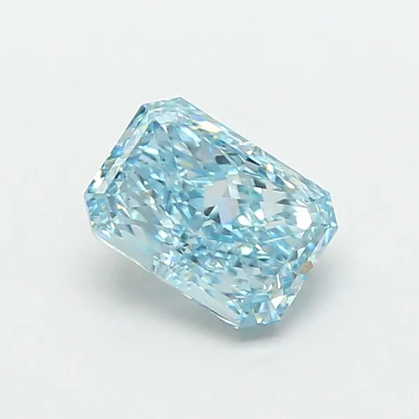 1.09ct RADIANT Fancy Vivid Blue VS1 Coloured Lab diamond