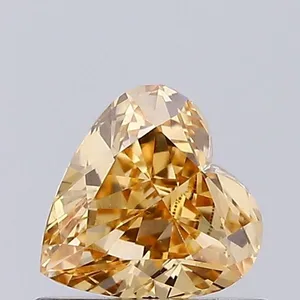0.6ct HEART Fancy Brown Yellow VS1 Coloured Lab diamond