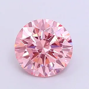 1ct ROUND Fancy Vivid Pink SI1 Coloured Lab diamond