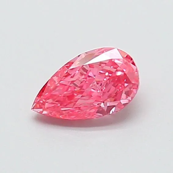 0.57ct PEAR Fancy Vivid Pink VVS2 Coloured Lab diamond