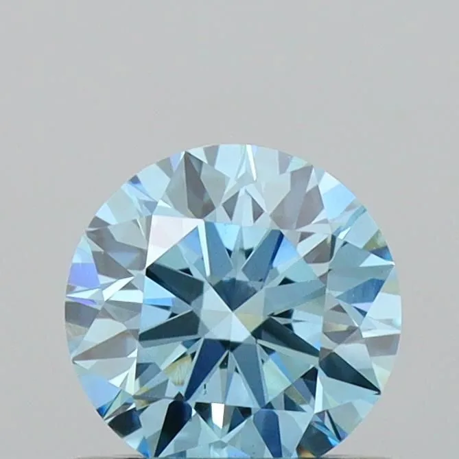 0.55ct ROUND Fancy Vivid Blue VS1 Coloured Lab diamond