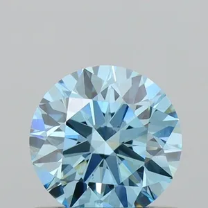 0.55ct ROUND Fancy Vivid Blue VS1 Coloured Lab diamond