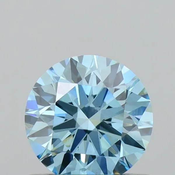 0.55ct ROUND Fancy Vivid Blue VS1 Coloured Lab diamond