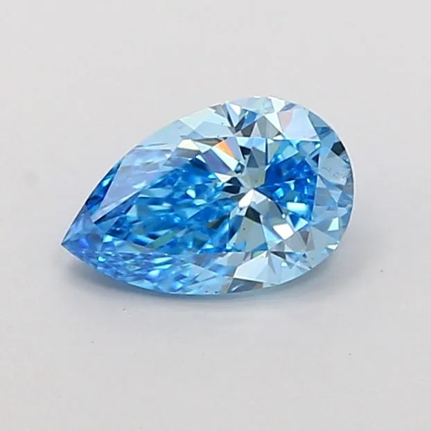 0.90ct PEAR Fancy Vivid Blue VS1 Coloured Lab diamond