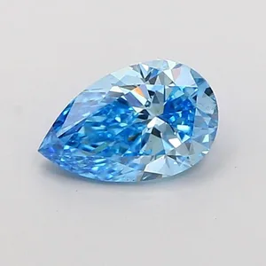 0.9ct PEAR Fancy Vivid Blue VS1 Coloured Lab diamond