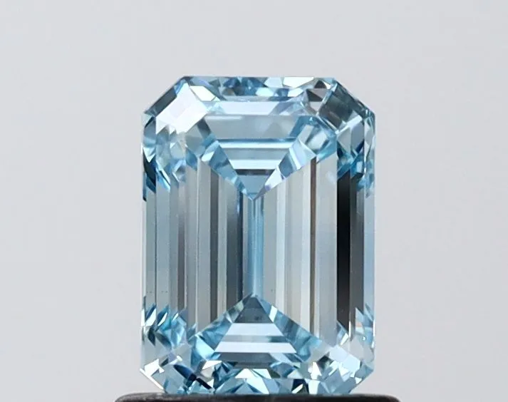 1.12ct EMERALD Fancy Vivid Blue VVS2 Coloured Lab diamond