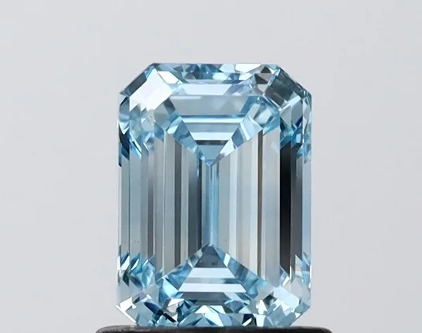 1.12ct EMERALD Fancy Vivid Blue VVS2 Coloured Lab diamond
