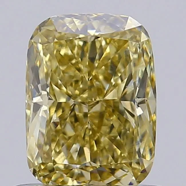 0.72ct CUSHION Fancy Yellow VS1 Coloured Lab diamond