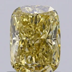 0.72ct CUSHION Fancy Yellow VS1 Coloured Lab diamond