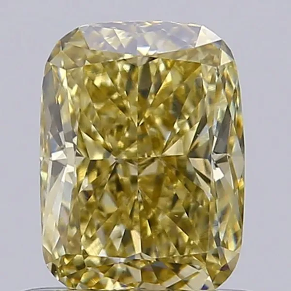 0.72ct CUSHION Fancy Yellow VS1 Coloured Lab diamond