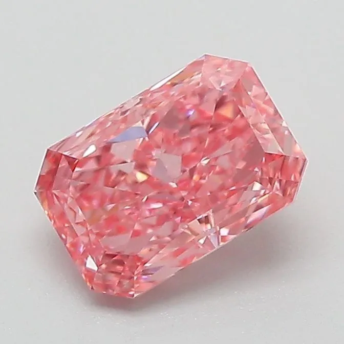 1.04ct RADIANT Fancy Vivid Pink VVS2 Coloured Lab diamond