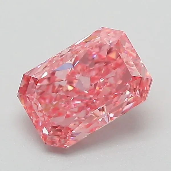 1.04ct RADIANT Fancy Vivid Pink VVS2 Coloured Lab diamond