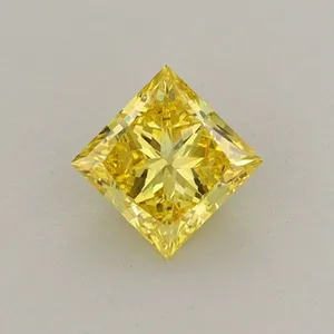 0.41ct PRINCESS Fancy Vivid Yellow VS1 Coloured Lab diamond