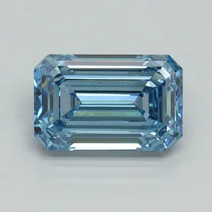 1.03ct EMERALD Fancy Intense Blue VS1 Coloured Lab diamond