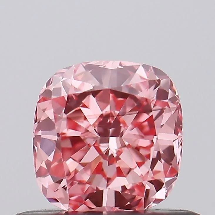 0.45ct CUSHION Fancy Vivid Pink VS2 Coloured Lab diamond