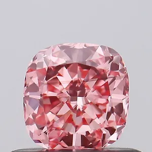 0.45ct CUSHION Fancy Vivid Pink VS2 Coloured Lab diamond