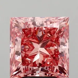 5.05ct PRINCESS Fancy Vivid Pink VS2 Coloured Lab diamond