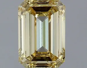 1.37ct EMERALD Fancy Light Yellow VS1 Coloured Lab diamond