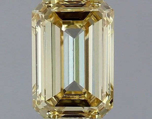 1.37ct EMERALD Fancy Light Yellow VS1 Coloured Lab diamond