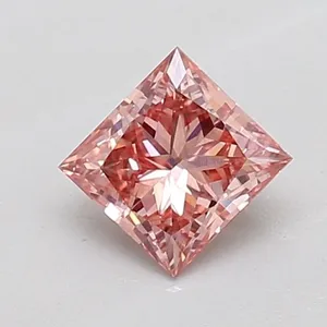 0.61ct PRINCESS Fancy Intense Pink SI1 Coloured Lab diamond