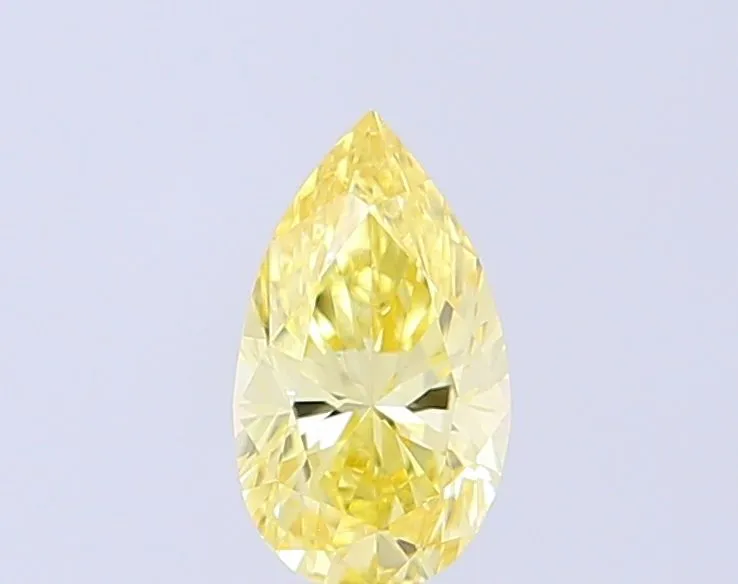 0.45ct PEAR Fancy Intense Yellow VS2 Coloured Lab diamond