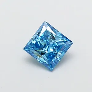1.01ct PRINCESS Fancy Vivid Blue VS2 Coloured Lab diamond