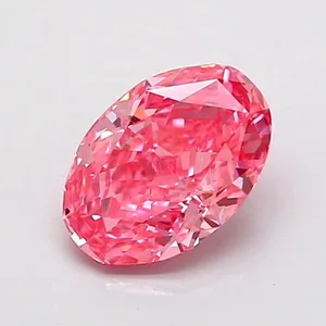 0.95ct OVAL Fancy Vivid Pink VS1 Coloured Lab diamond