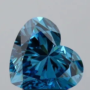 1.59ct HEART Fancy Vivid Blue VVS2 Coloured Lab diamond