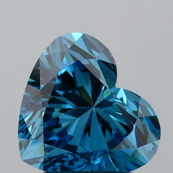 1.59ct HEART Fancy Vivid Blue VVS2 Coloured Lab diamond