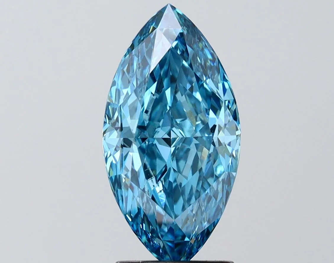 2.51ct MARQUISE Fancy Vivid Blue VVS2 Coloured Lab diamond