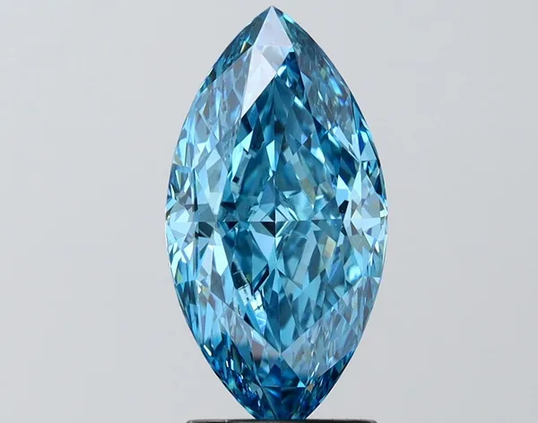 2.51ct MARQUISE Fancy Vivid Blue VVS2 Coloured Lab diamond