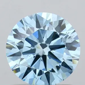 1ct ROUND Fancy Vivid Blue SI1 Coloured Lab diamond