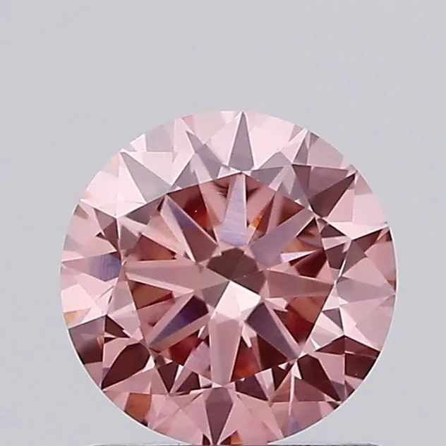 0.93ct ROUND Fancy Vivid Pink VVS2 Coloured Lab diamond