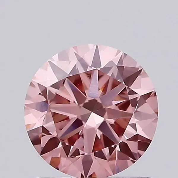 0.93ct ROUND Fancy Vivid Pink VVS2 Coloured Lab diamond