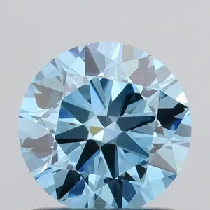 1.05ct ROUND Fancy Vivid Blue VVS2 Coloured Lab diamond
