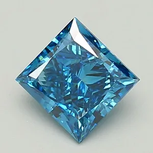 1.99ct PRINCESS Fancy Vivid Blue SI1 Coloured Lab diamond