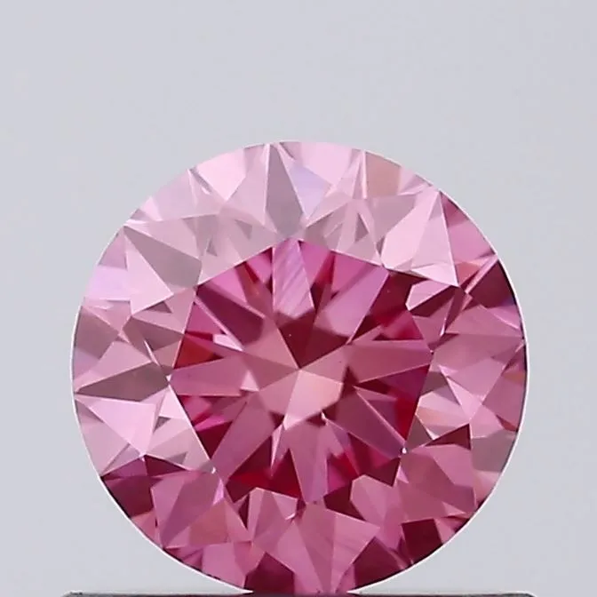 0.56ct ROUND Fancy Vivid Pink VVS2 Coloured Lab diamond