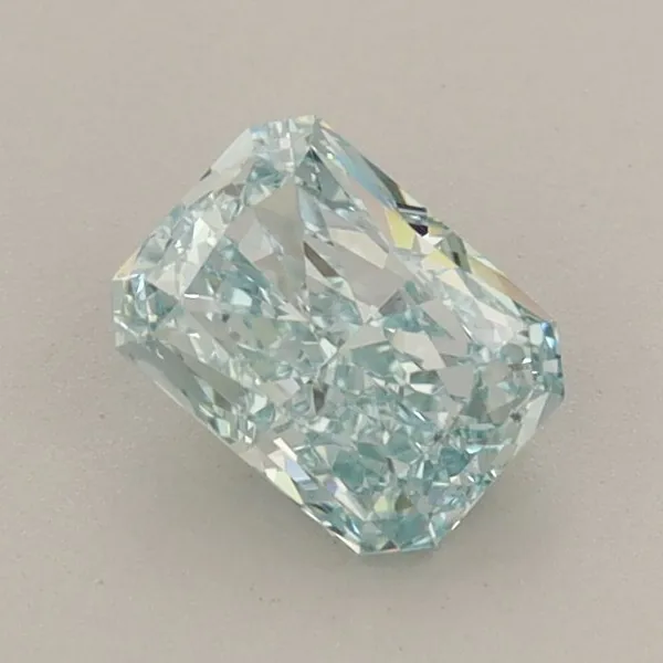 0.82ct RADIANT Fancy Intense Greenish Blue VS1 Coloured Lab diamond