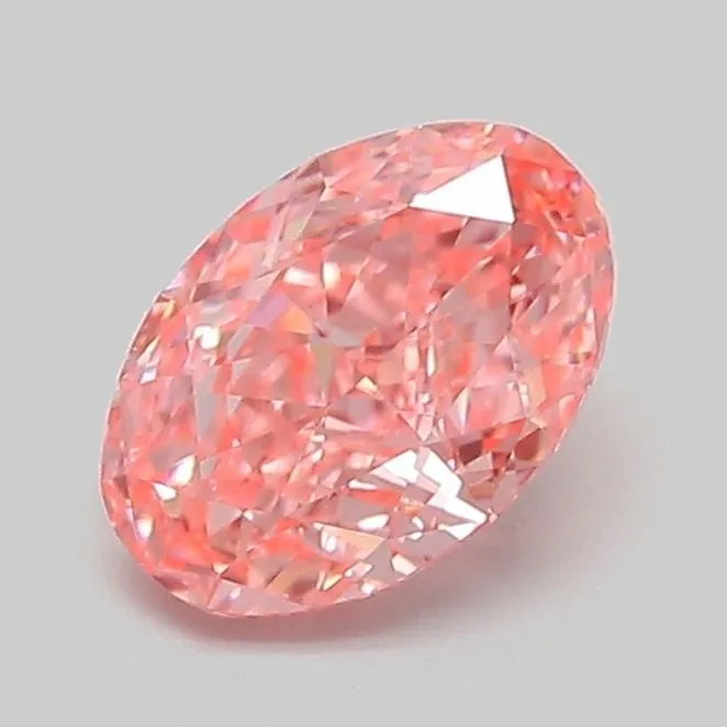 1.01ct OVAL Fancy Vivid Pink VVS2 Coloured Lab diamond