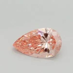 0.53ct PEAR Fancy Intense Pink VVS2 Coloured Lab diamond