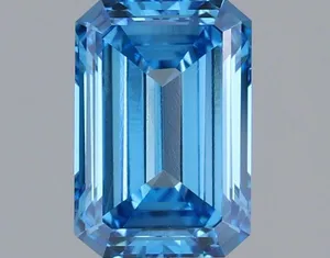1.42ct EMERALD Fancy Vivid Blue VVS2 Coloured Lab diamond