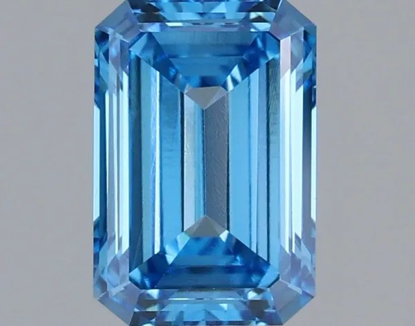 1.42ct EMERALD Fancy Vivid Blue VVS2 Coloured Lab diamond