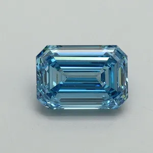 1.01ct EMERALD Fancy Vivid Blue VVS2 Coloured Lab diamond