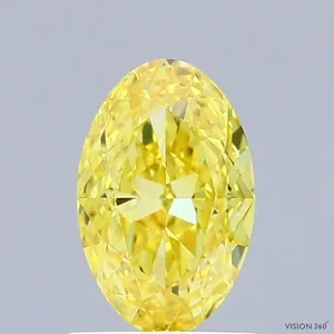 1.1ct OVAL Fancy Vivid Yellow VS1 Coloured Lab diamond