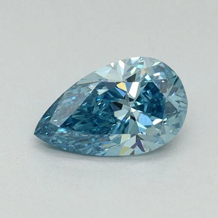 0.44ct PEAR Fancy Vivid Blue VVS2 Coloured Lab diamond