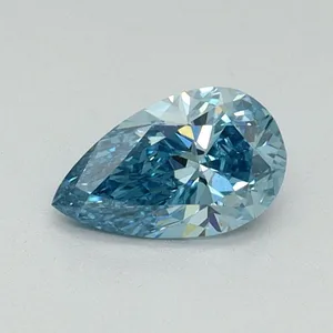 0.44ct PEAR Fancy Vivid Blue VVS2 Coloured Lab diamond