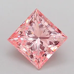 1.73ct PRINCESS Fancy Intense Pink VVS2 Coloured Lab diamond
