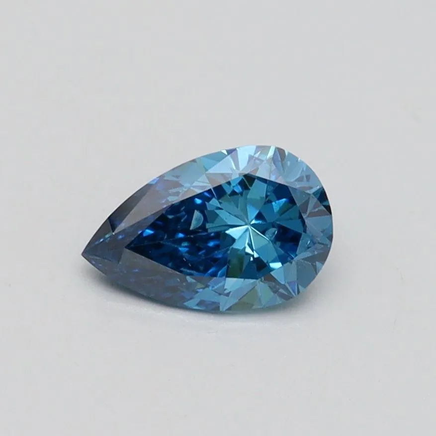 0.50ct PEAR Fancy Vivid Blue SI1 Coloured Lab diamond