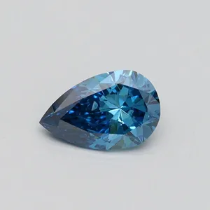 0.5ct PEAR Fancy Vivid Blue SI1 Coloured Lab diamond